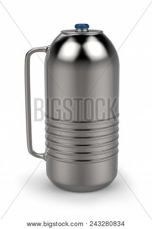 Cryogenic Dewar Flask Isolated On White. 3d Rendering