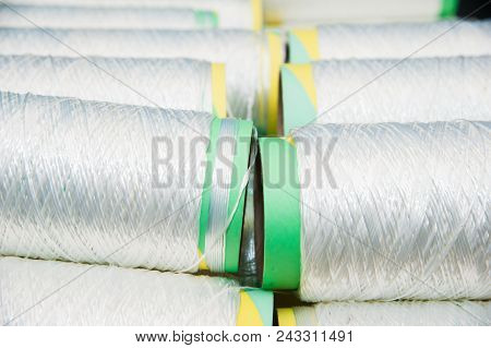 Yarn Thread Running In The Machine
