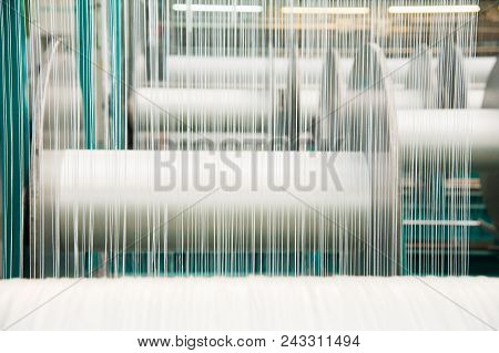 Yarn Thread Running In The Machine
