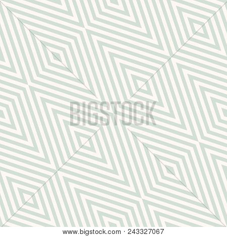 Vector Geometric Seamless Pattern With Rhombuses, Stripes, Diagonal Lines, Zigzag, Chevron. Subtle A