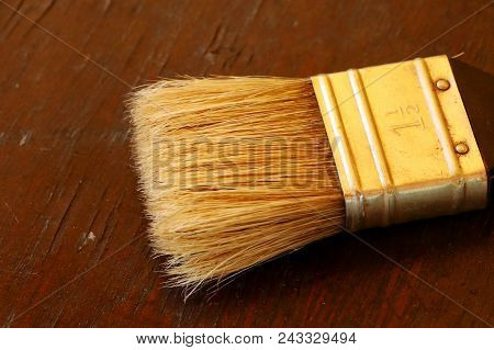 A Detail For New Brush For Painting Wall, Wood Board And Others. It Is Basic Thing For Painter