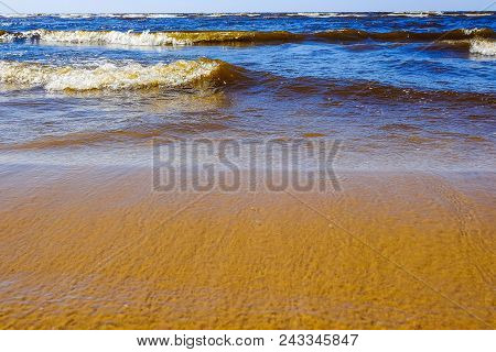 Sandbank, Wave After Wave Rolling To Shore