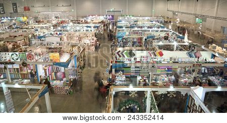Vicenza, Vi, Italy - October 21, 2017: Many Stands Of The Great Exhibition Fair Called Abilmente Wit