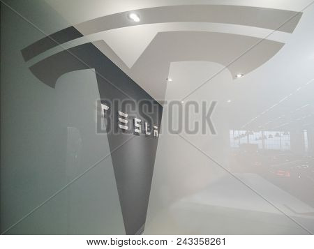 Tilburg, Netherlands - May 31, 2018: Tesla Motors Assembly Plant In Tilburg, Netherlands. Interior T