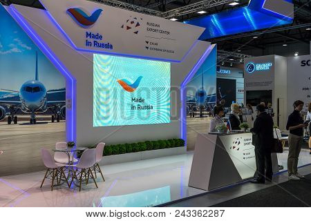 Berlin - April 26, 2018: Space Pavilion. Stand Of Russian Export Center. Exhibition Ila Berlin Air S