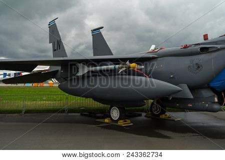 Berlin - April 26, 2018: Drop Tank Of Multirole Fighter, Strike Fighter Mcdonnell Douglas F-15e Stri