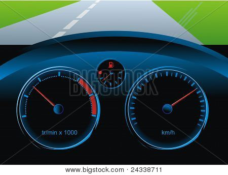 Dashboard Auto Tachometer, Tachometer und Kraftstoff FÃ¼llstandsensor