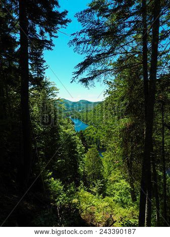 This View Of This Moutain In The Center Of The Valey Of Jaques-cartier National Park   Is A Great Sp