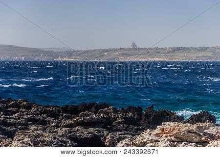 Photo Of Sea Water Beating Against Rock, Cirkewwa, Malta