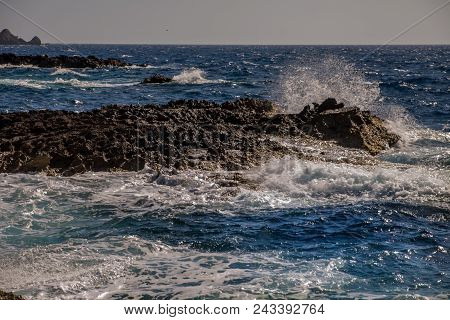 Photo Of Sea Water Beating Against Rock, Cirkewwa, Malta