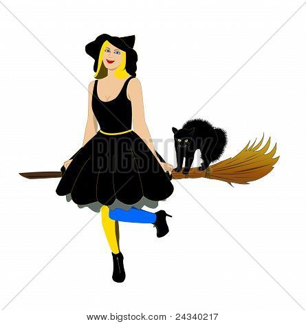 Bruxa com gato