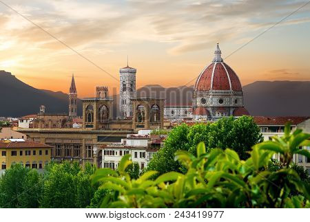 Cathedral Of Saint Mary Of The Flower In Florence In Autumn, Italy