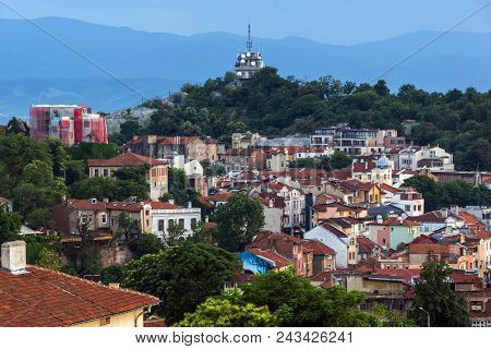 Plovdiv, Bulgaria - May 24, 2018: Amazing Night Panorama To City Of Plovdiv From Nebet Tepe Hill, Bu