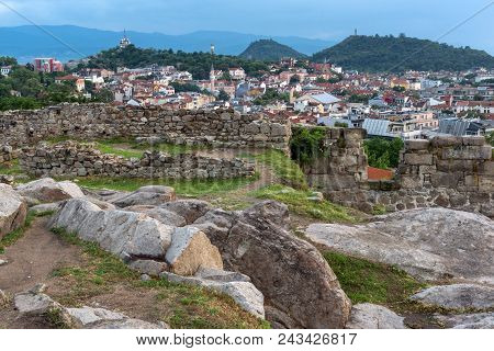 Plovdiv, Bulgaria - May 24, 2018: Amazing Night Panorama To City Of Plovdiv From Nebet Tepe Hill, Bu