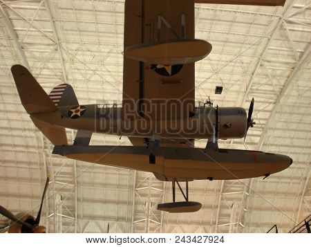 Vought Os2u Kingfisher At The Smithsonian National Air And Space Museum Steven F. Udvar-hazy Center,