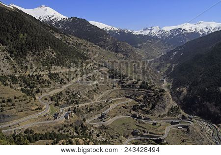 Amazing View From Mirador Roc Del Quer In Andorra