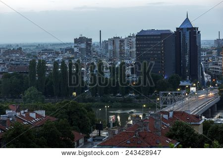 Plovdiv, Bulgaria - May 24, 2018: Amazing Night Panorama To City Of Plovdiv From Nebet Tepe Hill, Bu