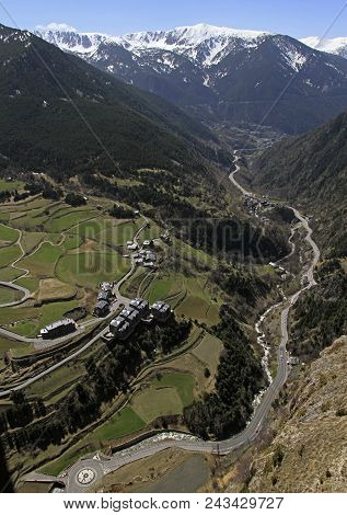 Amazing View From Mirador Roc Del Quer In Andorra