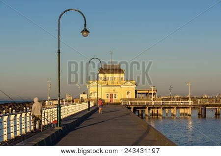 Melbourne, Australia - March 10, 2018: St Kilda Pavilion At The End Of St Kilda Pier Was Originally 