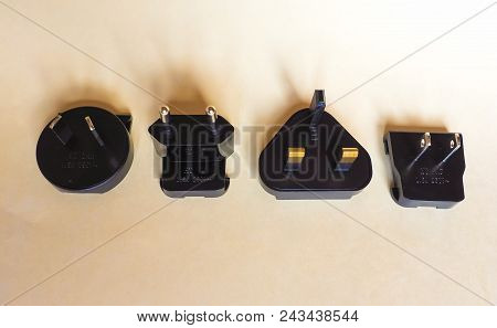 American, European, British And Australian Electrical Plugs