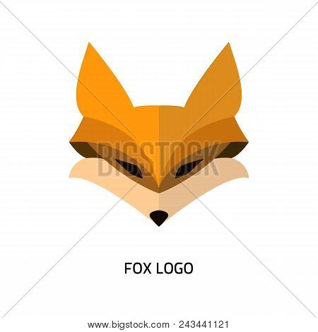 Vector Fire Fox Logo Design. Image Fox Face Design On White Background