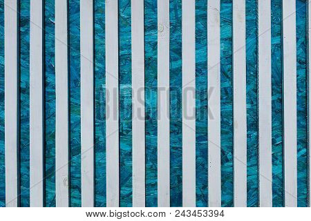 White And Blue Soft Wood Surface As Background.