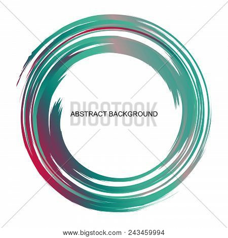 Abstract Frame Colorful Circle Style Pattern Background. Enso Frame For Decoration Japanese Style. V