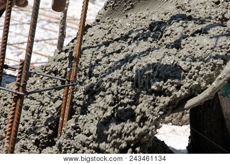 Concreting The Floor Of A New House,pouring Concrete