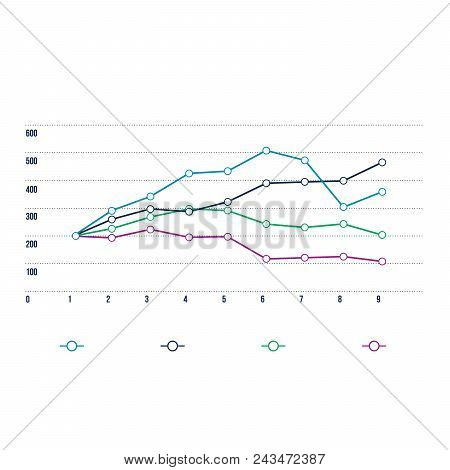 Data Analysis, Chart, Diagram Vector Simple Illustration With Four Different Color Options