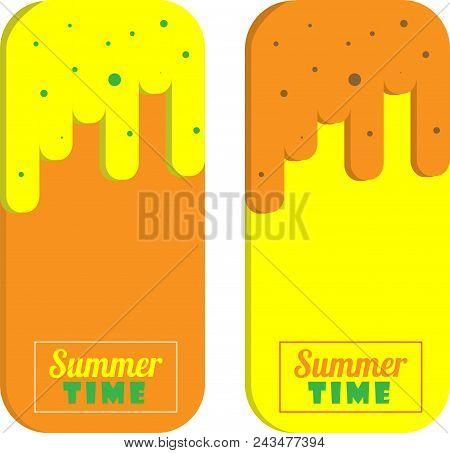A Set Of Banners With Illustrations For The Summer Theme