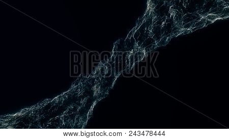 Soft Water Silk Gentle Flow And Waving Digital Simulation Turbulent Abstract Animation Background. B