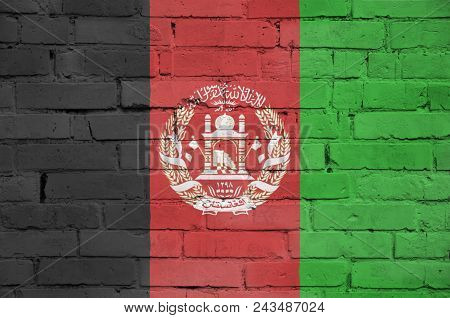 Afghanistan Flag Is Painted Onto An Old Brick Wall