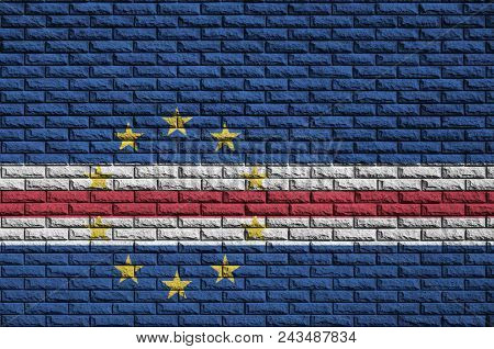 Cabo Verde Flag Is Painted Onto An Old Brick Wall