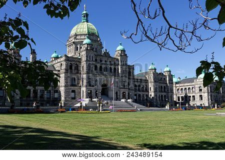 Legislative Building, Victoria, Bc;  Provincial Capital Building And Grounds In Victoria, British Co