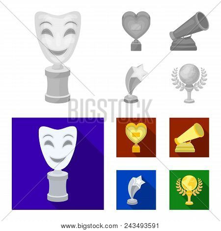 White Mask Mime For The Best Drama, A Prize In The Form Of The Heart And Other Prizes.movie Awards S