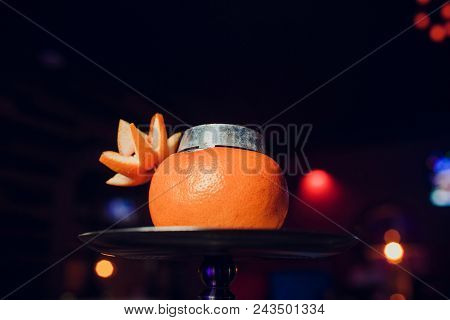 Stylish Hookah With The Aroma Grapefruit For Relax. Grapefruit Shisha
