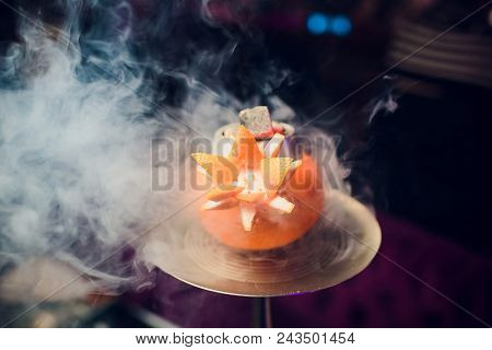 Stylish Hookah With The Aroma Grapefruit For Relax. Grapefruit Shisha