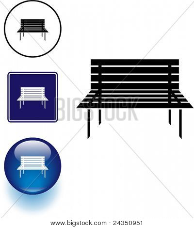 bench symbol sign and button