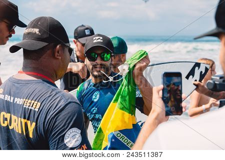 June 3, 2018. Keramas, Bali, Indonesia. Award Ceremony Of Competition Wsl Corona Bali Protected. Win
