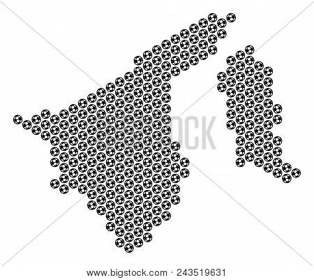 Football Ball Brunei Map. Vector Geographic Plan On A White Background. Abstract Brunei Map Concept 