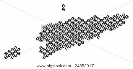 Football Ball East Timour Map. Vector Territorial Scheme On A White Background. Abstract East Timour