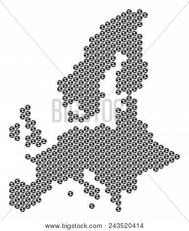 Football Ball European Union Map. Vector Geographic Scheme On A White Background. Abstract European 