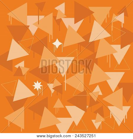 Vector Background Of Orange Geometric Triangle Camouflage