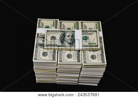 Finance Business Concepts. Lots Of Money On A Black Background. Investments Are A Necessity Of Busin