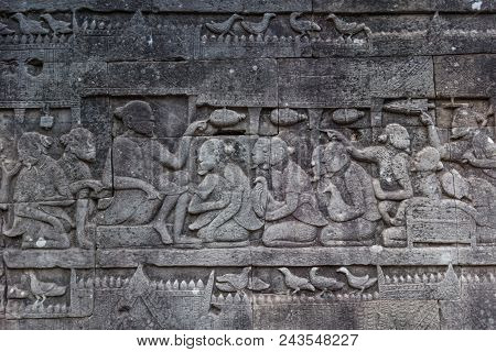 Historic Ruins Of Bayon Temple