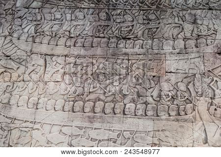 Historic Ruins Of Bayon Temple