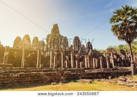 Historic Ruins Of Bayon Temple