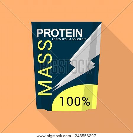 Mass Protein Icon. Flat Illustration Of Mass Protein Vector Icon For Web Design