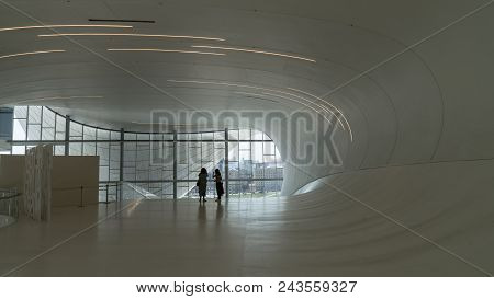 Interior Detail From Heydar Aliyev Cultural Center In Baku, Azerbaijan