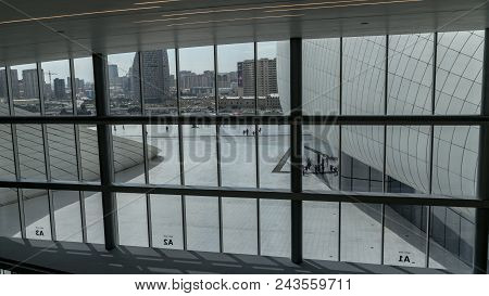 Interior Detail From Heydar Aliyev Cultural Center In Baku, Azerbaijan